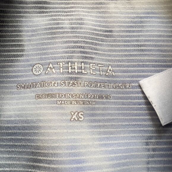 Athleta Capri Size XS Salutation Stash Pocket II Textured Blue/Gray Stripe - Picture 3 of 11